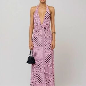 RESA Pink and Black Backless Maxi Dress